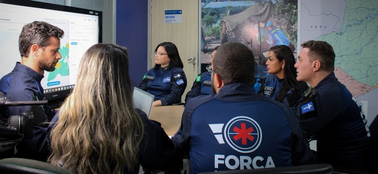 Base da Força Nacional do SUS em Manaus começa a operar e apoia resposta às queimadas no Amazonas